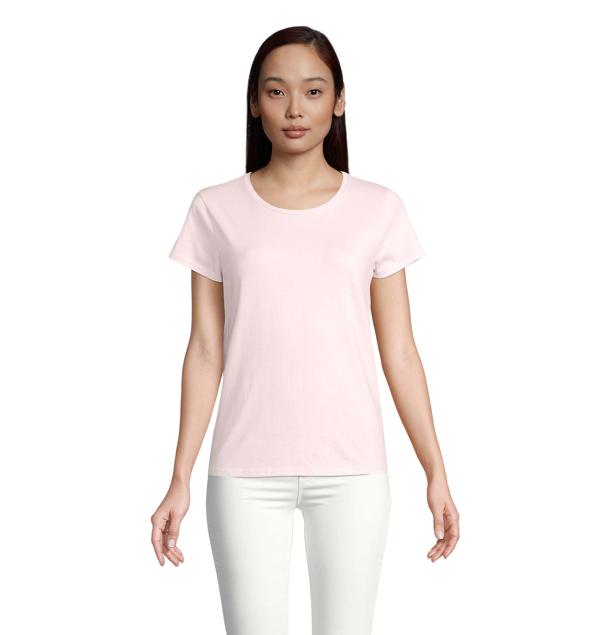 T-shirt promotionnel coton bio et recyclé femme 150g Crusader Rose pale